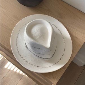 NEW Gigi Pip Arlo Straw Fedora Hat Cream Band